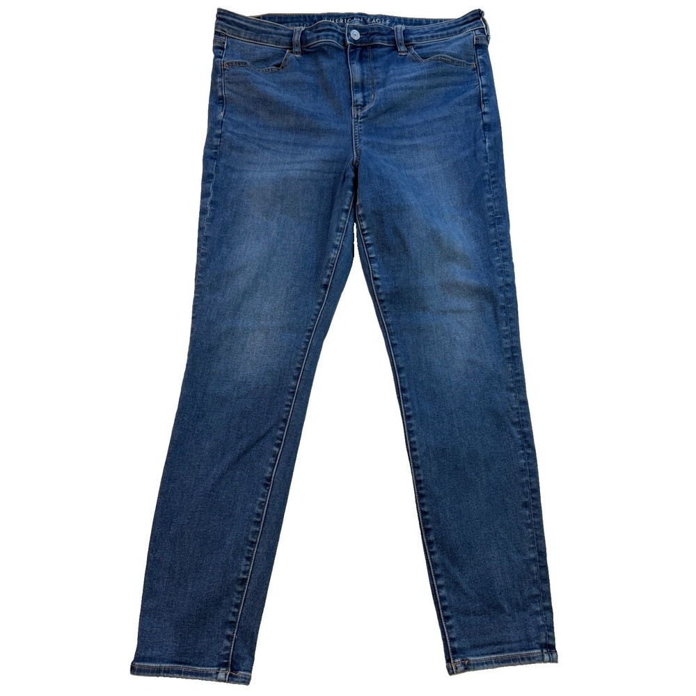 American Eagle Hi-Rise Jegging Jeans Sz 16 Next Level Stretch Medium Wash 36x28